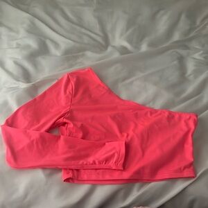 neon pink one armed long sleeve from shein